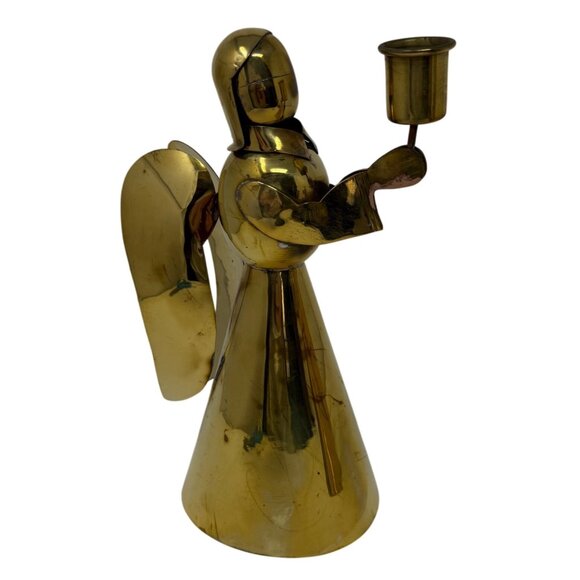 Mid 20th Century Brass Swirl Design Candlestick Candle Holders Set 3 Graduated - Picture 6 of 10